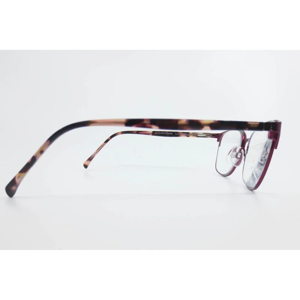 Clearvision Anaheim Wine Eyeglasses Cat Eye Frames 54-17-135 Tortoise Temples